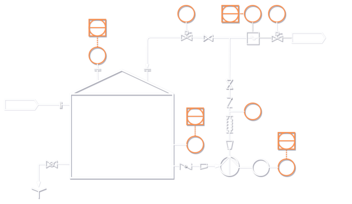 Diagrama de flujo con formas geométricas y conexiones que representan un proceso.